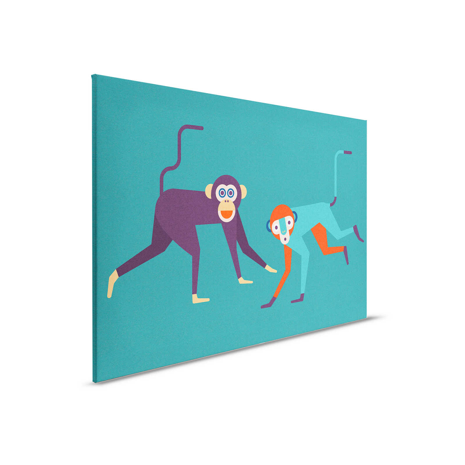         Monkey Business 1 - Canvas painting in cardboard structure, monkey gang in comic style - 0.90 m x 0.60 m
    