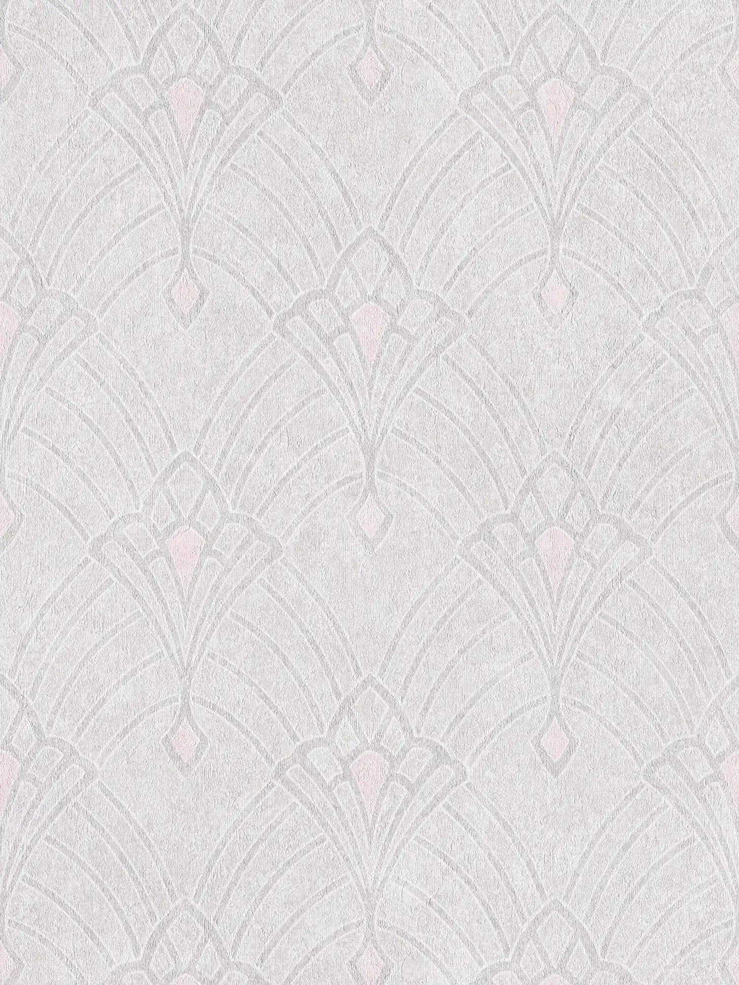         Art deco wallpaper with linen design & plaster look - cream
    