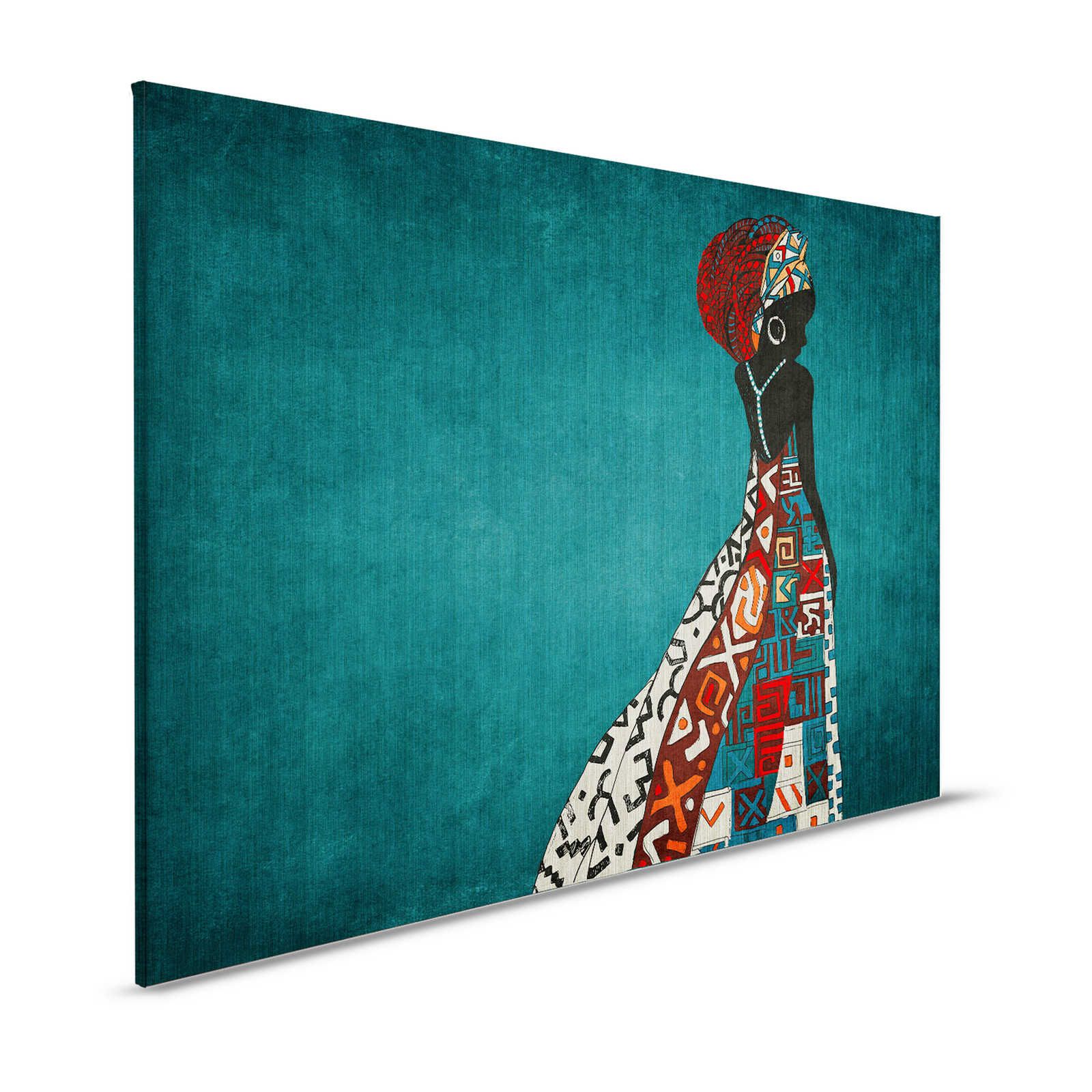 Nairobi 1 - Canvas schilderij Vrouwen Sillouette Afrikaanse Stijl - 1,20 m x 0,80 m
