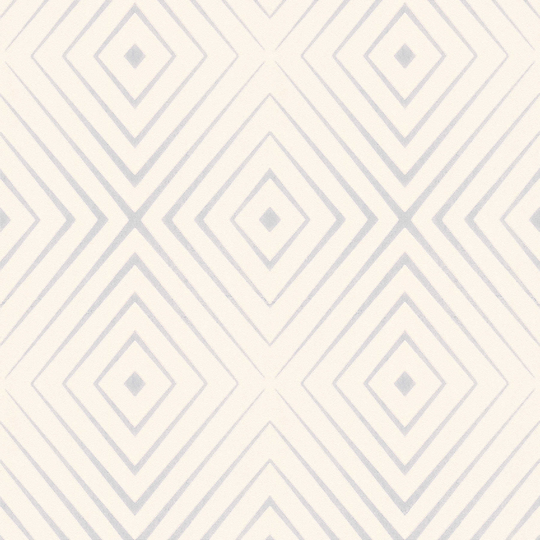Non-woven wallpaper with diamond pattern & metallic effect - pink, grey
