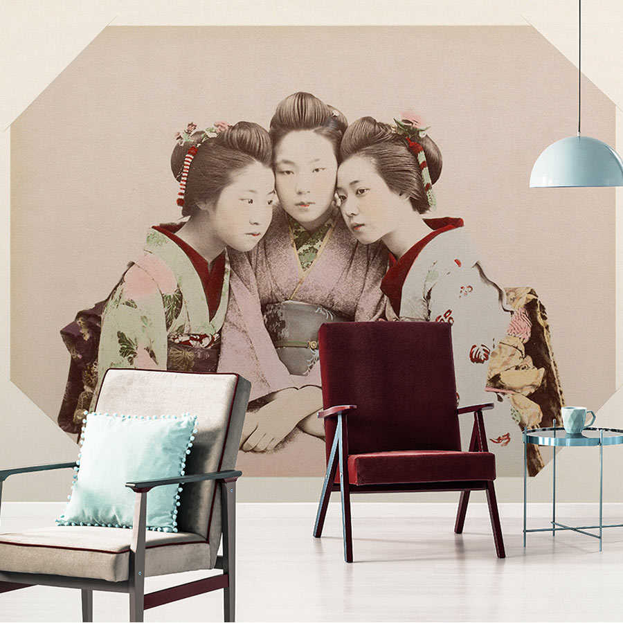         Kyoto 1 - Vintage Geisha Portrait mural with picture frame
    