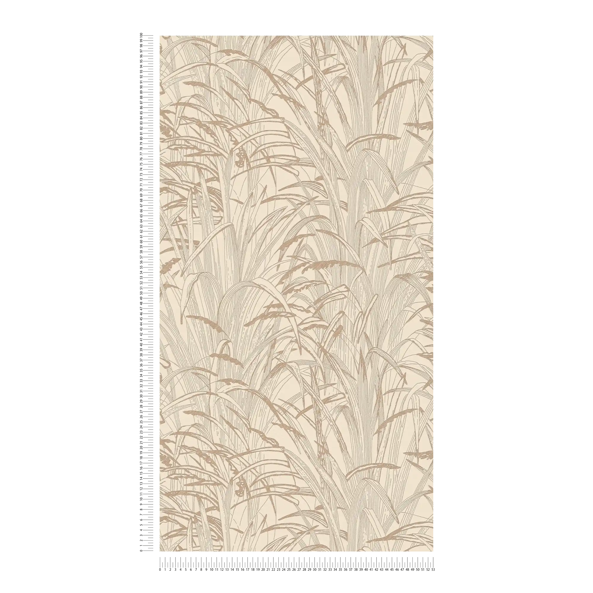             Leaves wallpaper metallic design - beige, metallic
        