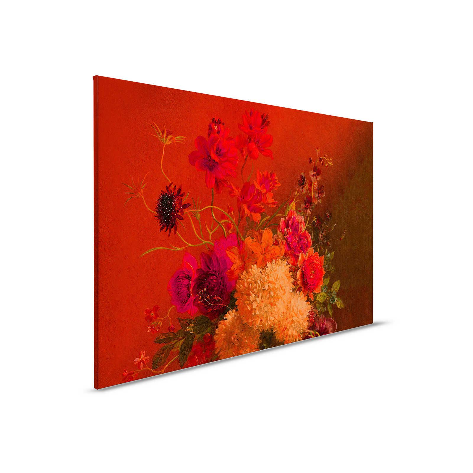 Neon Canvas Painting with Flowers Still Life | walls by patel - 0.90 m x 0.60 m
