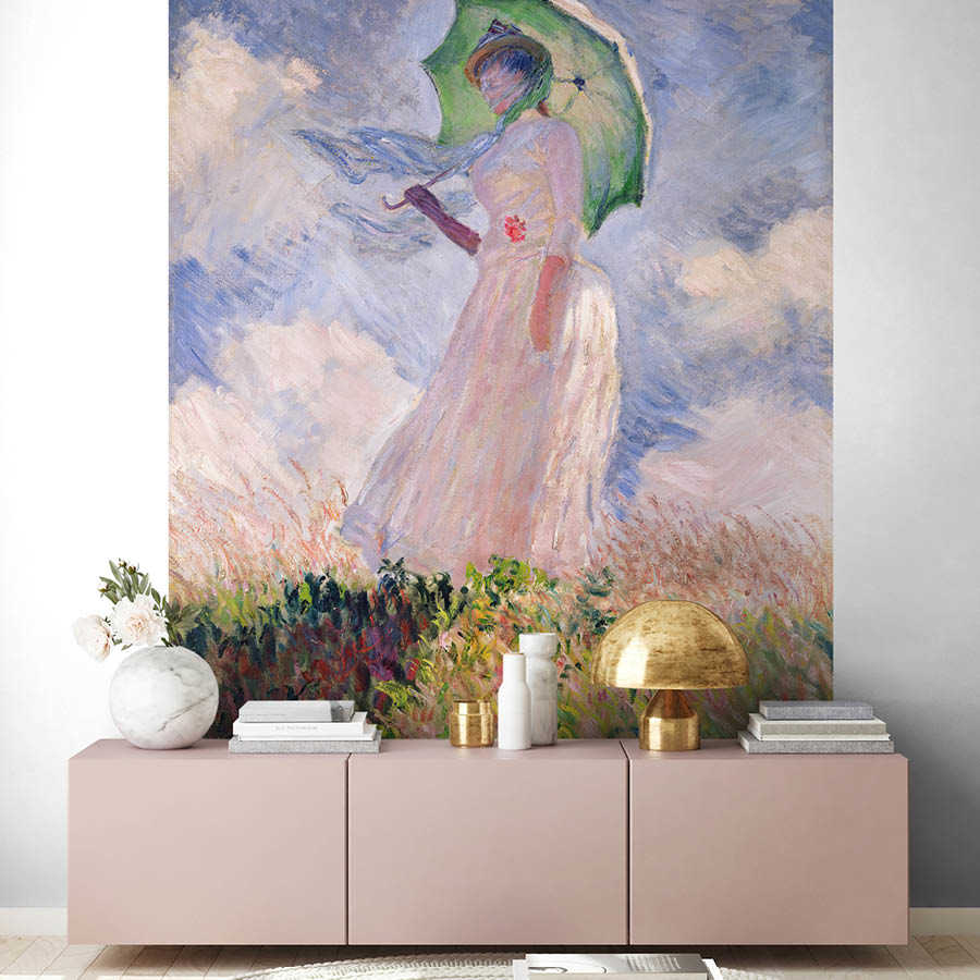 Papier peint "Femme à l'ombrelle tournée vers la gauche" de Claude Monet
