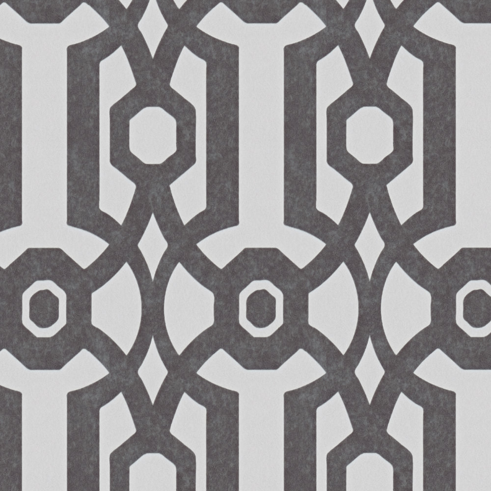             Non-woven wallpaper with graphic pattern modern - black, white
        