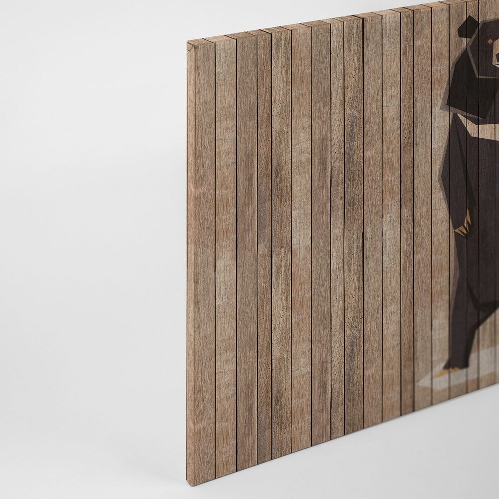             Nacido para ser salvaje 1 - Pintura en lienzo Tablero de pared con osos - Paneles de madera de ancho - 0,90 m x 0,60 m
        