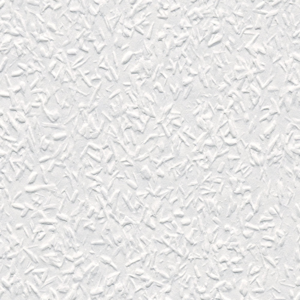             Non-woven wallpaper with woodchip look - paintable, white
        