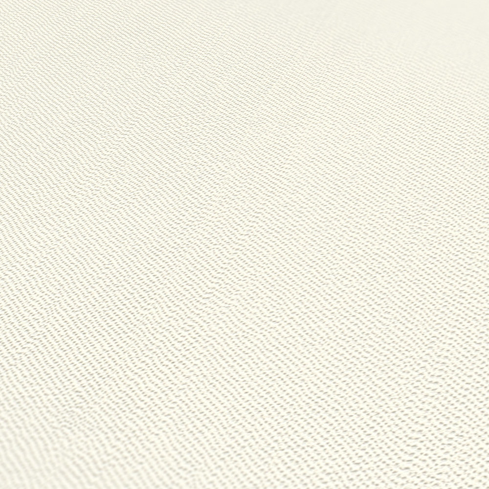             Carta da parati liscia crema con struttura in schiuma in look tessile
        