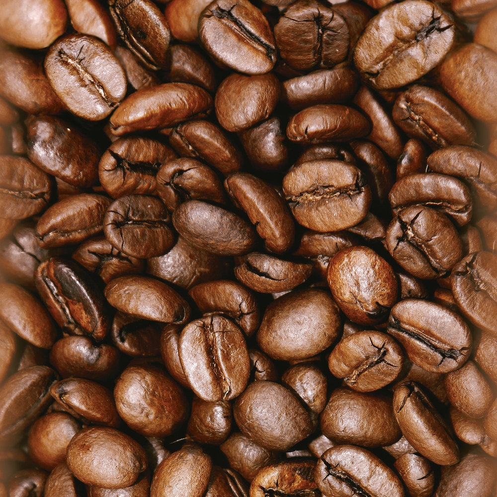             Papel pintado con motivo de café, granos de café tostados - Marrón
        