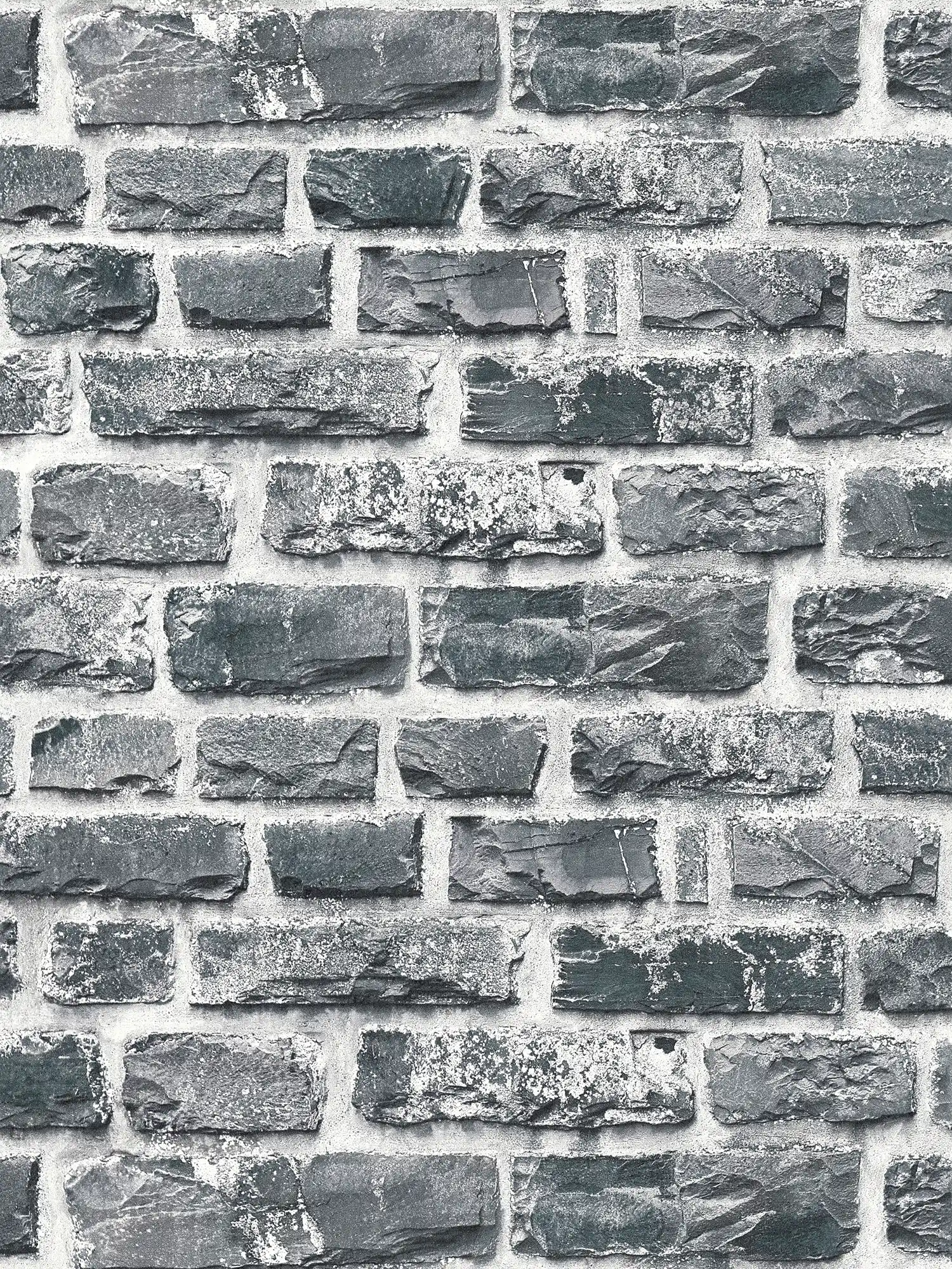         Wallpaper in stone look with quarry stones, natural stone - grey, black
    