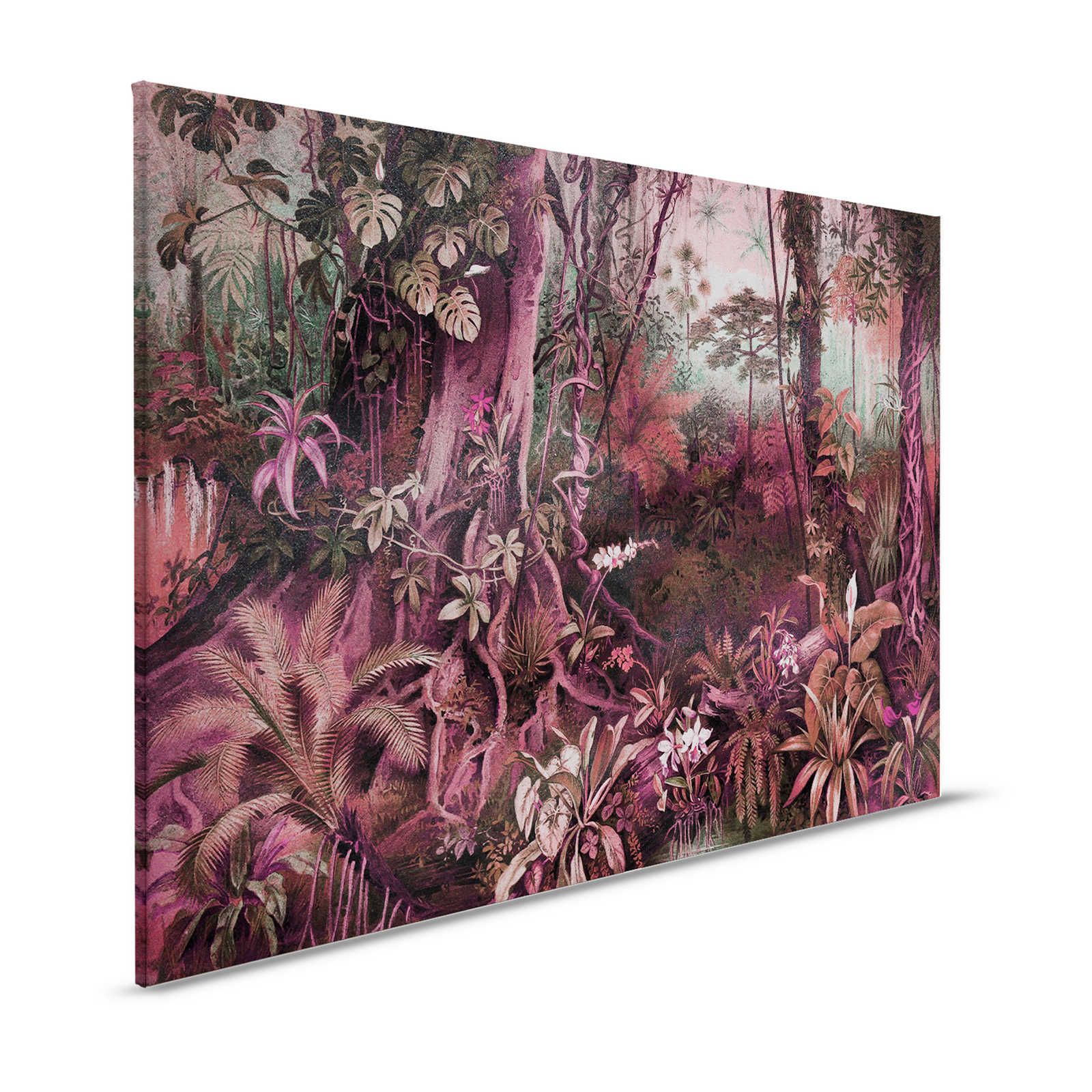 Quadro su tela Motivo giungla con foglie - 1,20 m x 0,80 m

