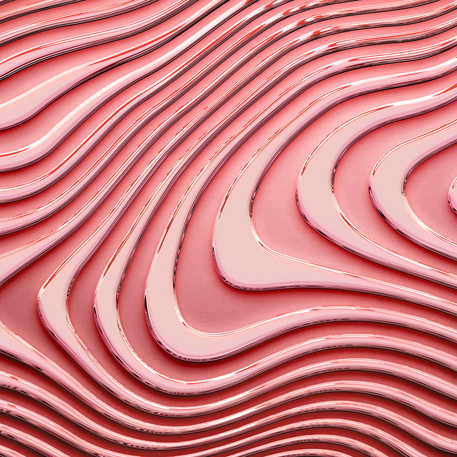 Golvende lijnen en schaduwen Onderlaag behang - Roze, Roze
