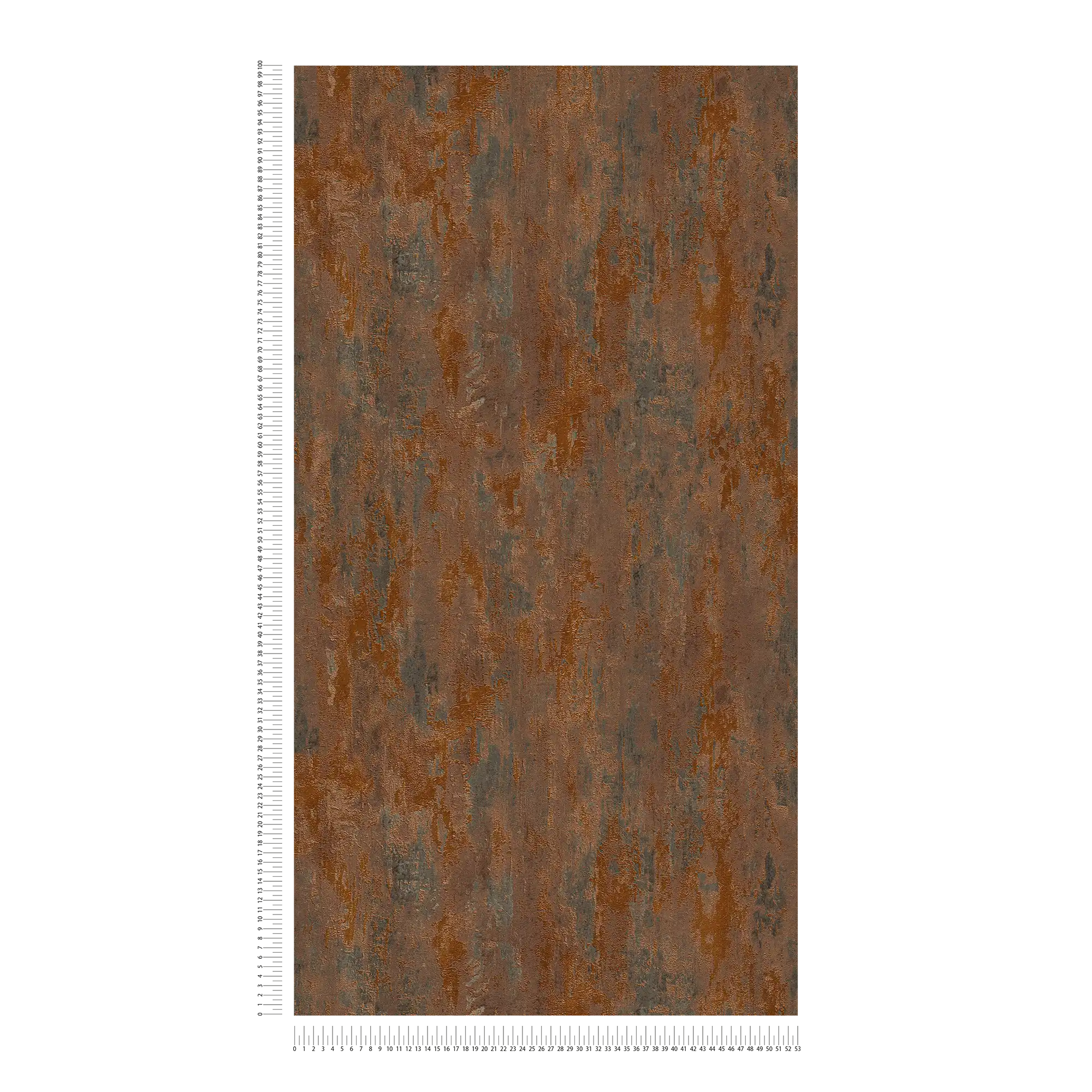             Papier peint rouille & effet métallique style industriel - orange, cuivre, marron
        