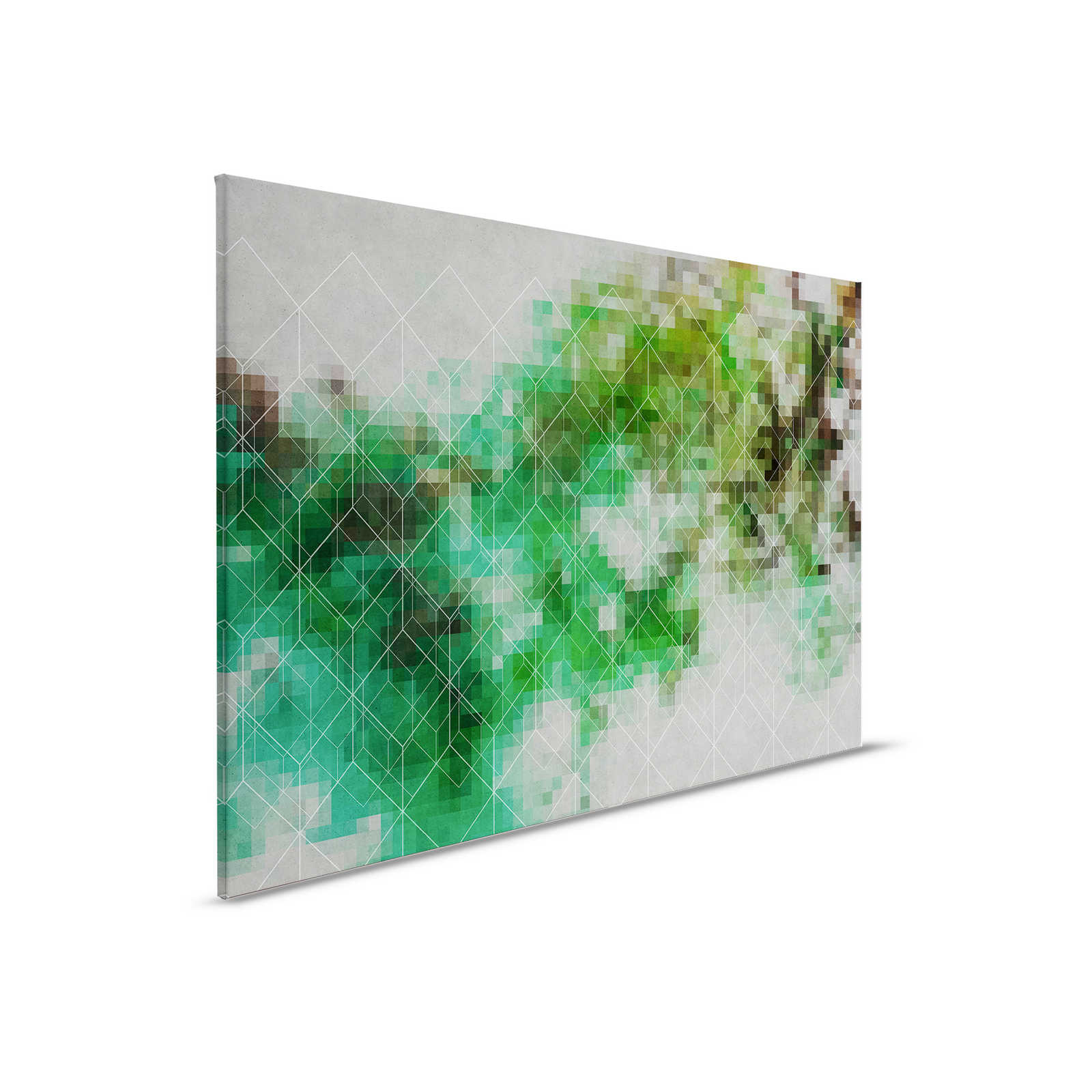         Canvas painting Colour Clouds & Line Pattern | green, grey - 0,90 m x 0,60 m
    