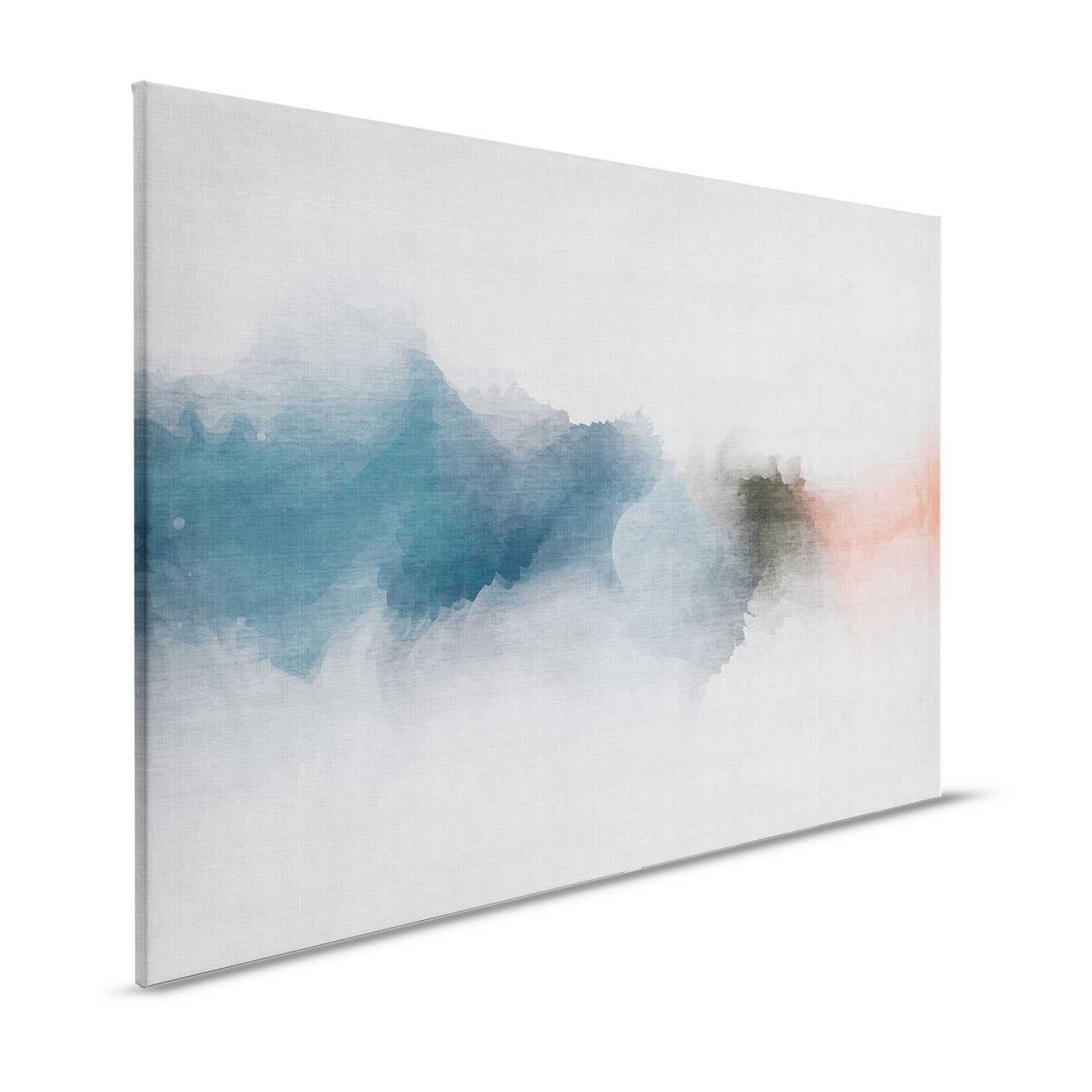 Daydream 1 - Stampa su tela in stile acquerello minimalista - aspetto lino naturale - 1,20 m x 0,80 m
