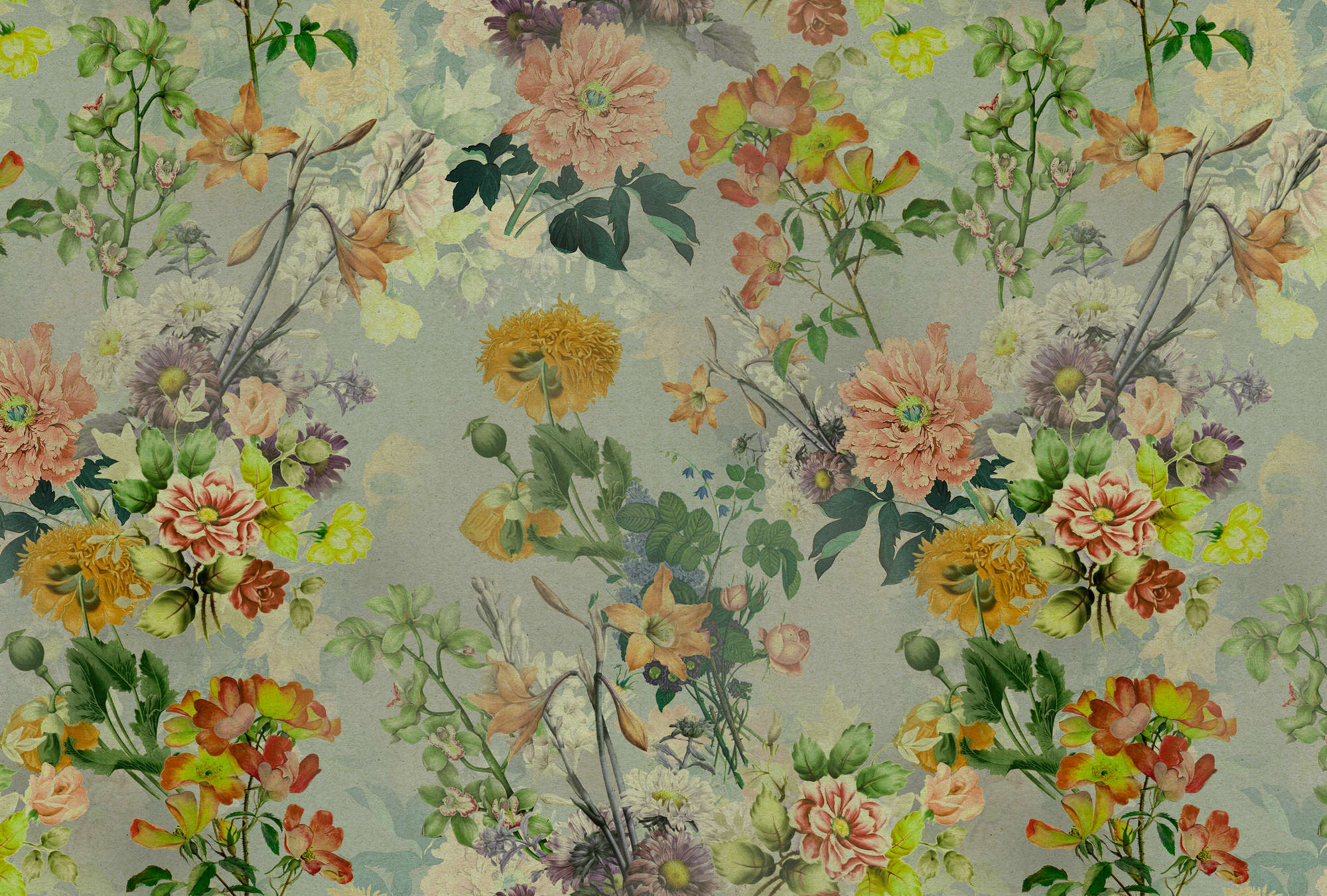             Amelies Home 2 - Papier peint fleuri Fleurs colorées style campagnard
        
