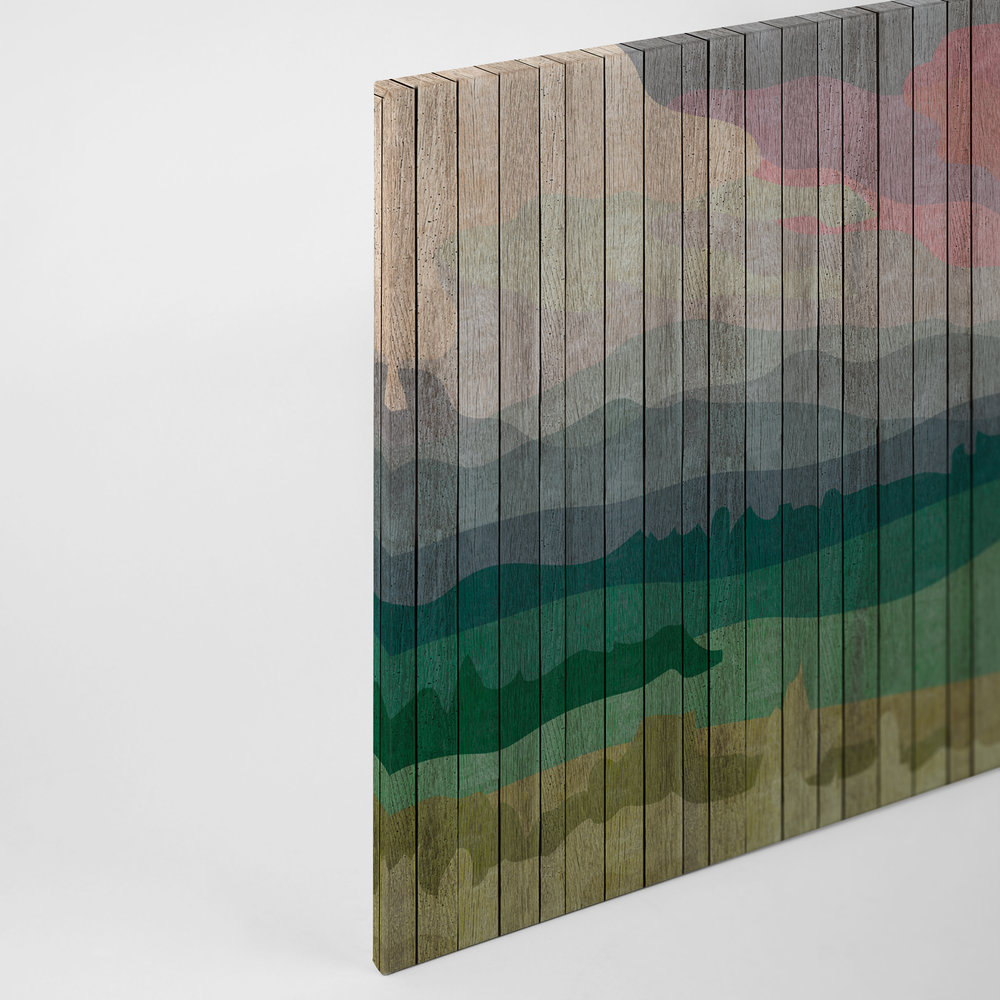             Mountains 2 - toile moderne paysage de montagne & aspect planche - 0,90 m x 0,60 m
        