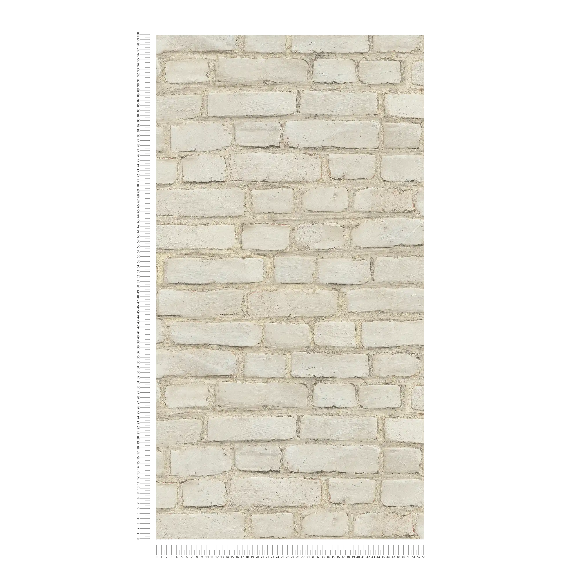             Carta da parati Wall Optics Muro di mattoni dipinto e rustico - Grigio, bianco
        