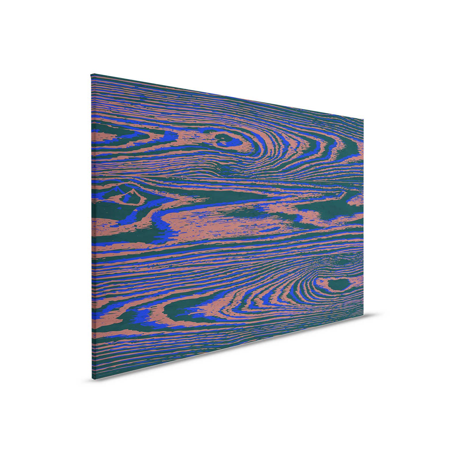         Kontiki 3 - Canvas painting Neon Wood Grain, Purple & Black - 0.90 m x 0.60 m
    