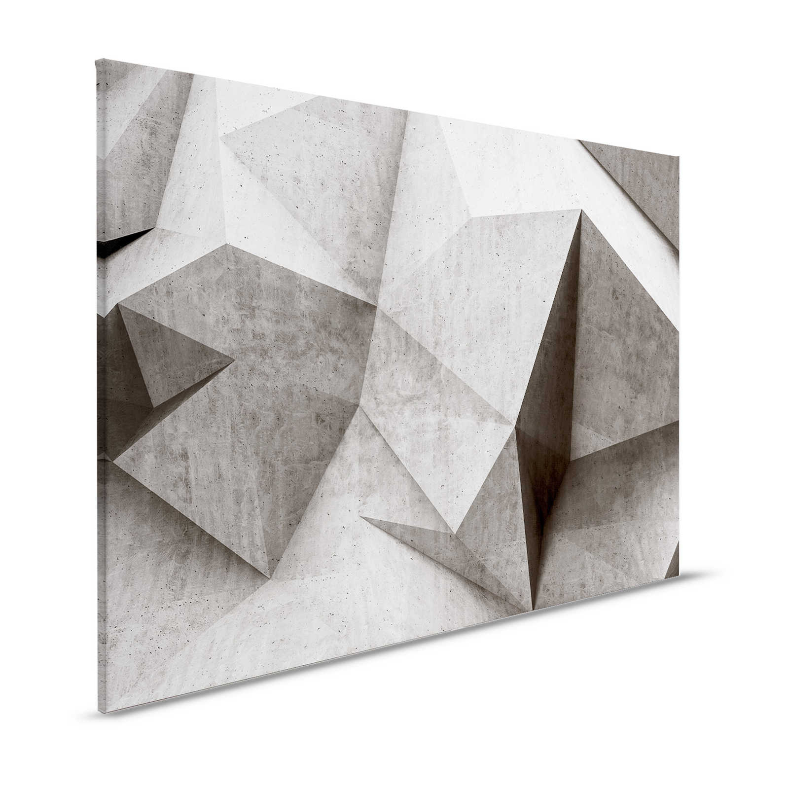 Boulder 1 - Pittura su tela con poligoni di cemento 3D - 1,20 m x 0,80 m
