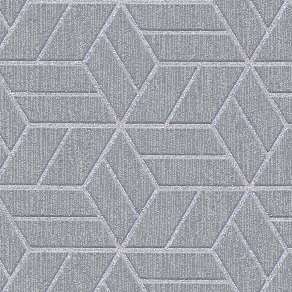             Papier peint motif géométrique & effet pailleté - gris, argenté
        