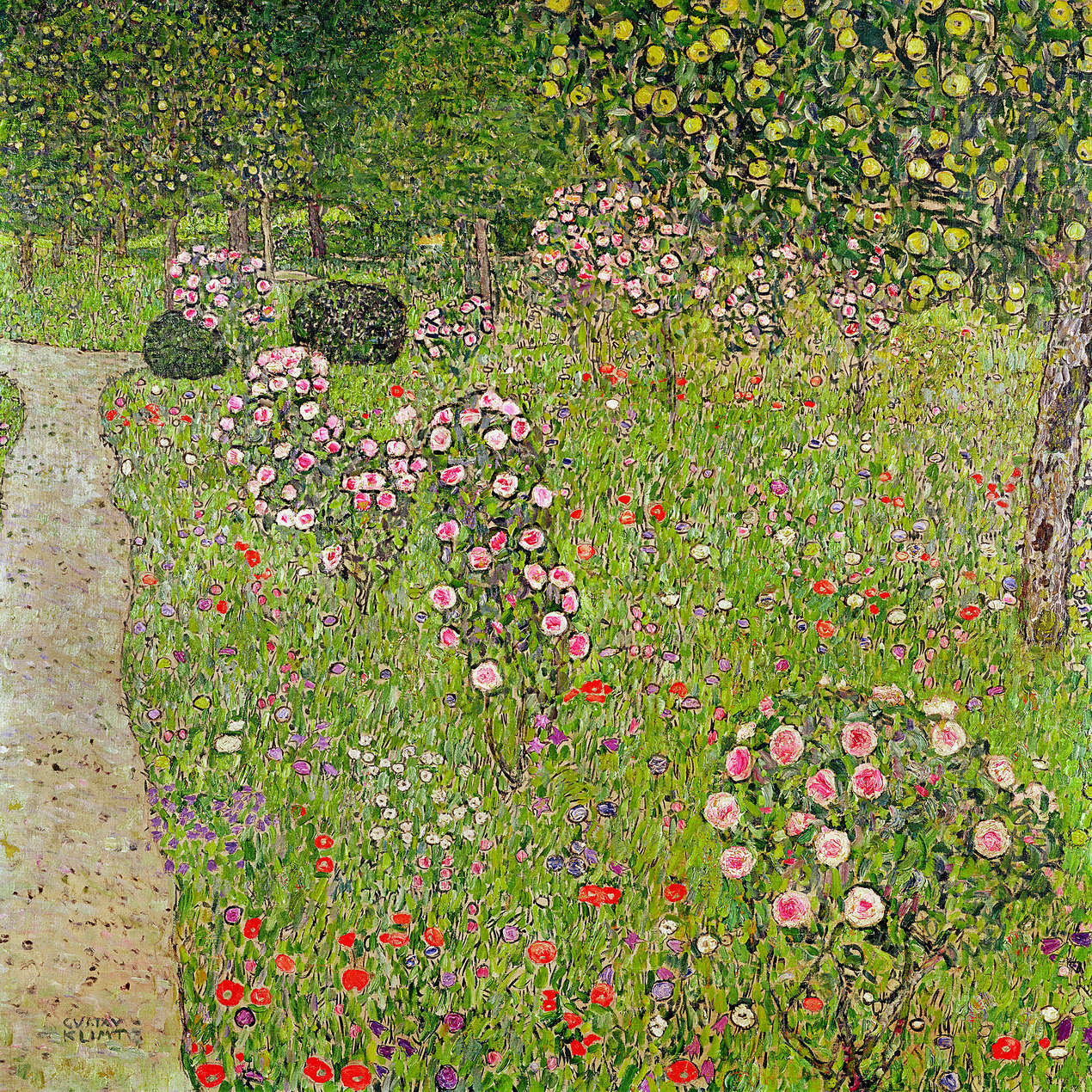             Papier peint panoramique "Verger avec roses" de Gustav Klimt
        