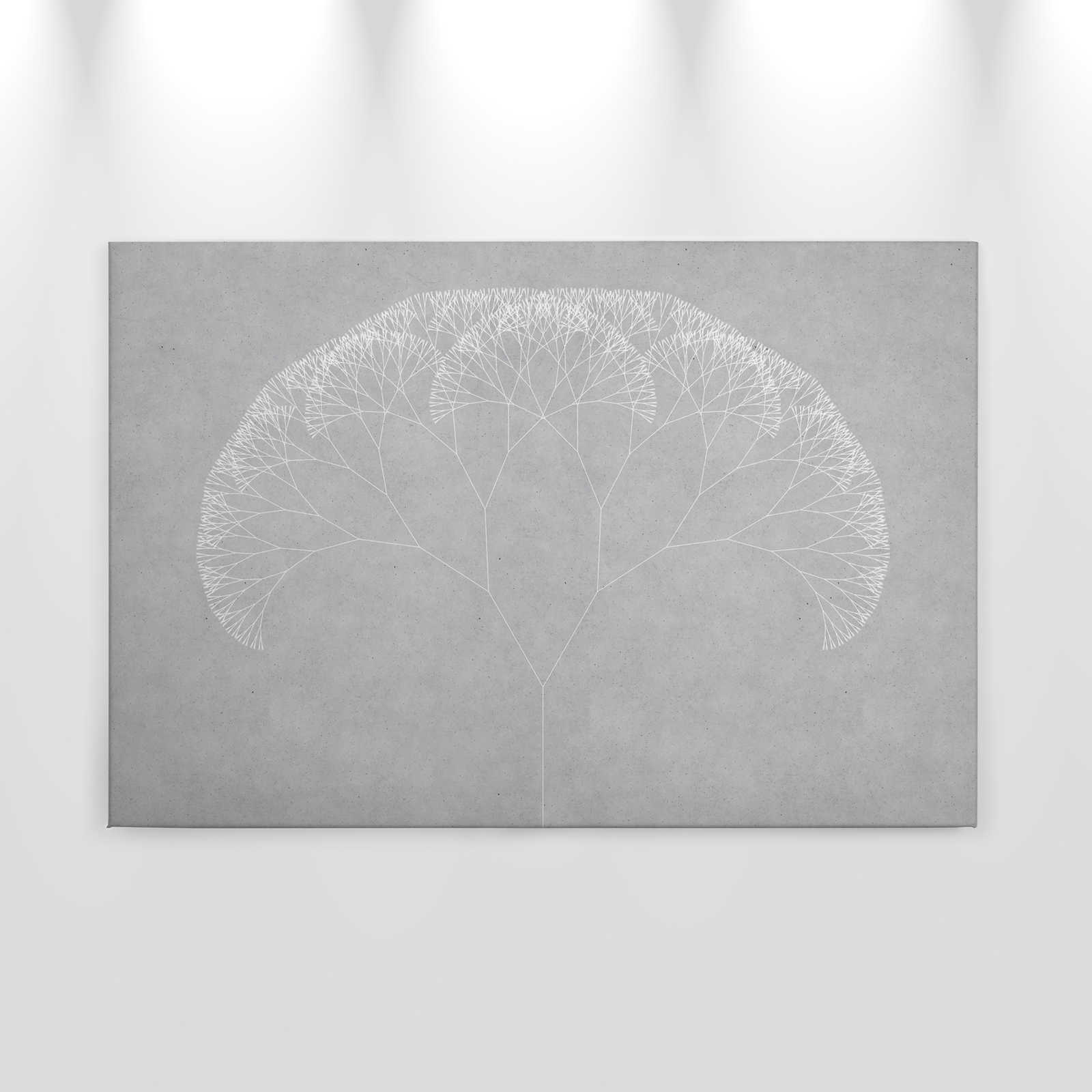             Tableau toile Arbre à pissenlits | gris, blanc - 0,90 m x 0,60 m
        