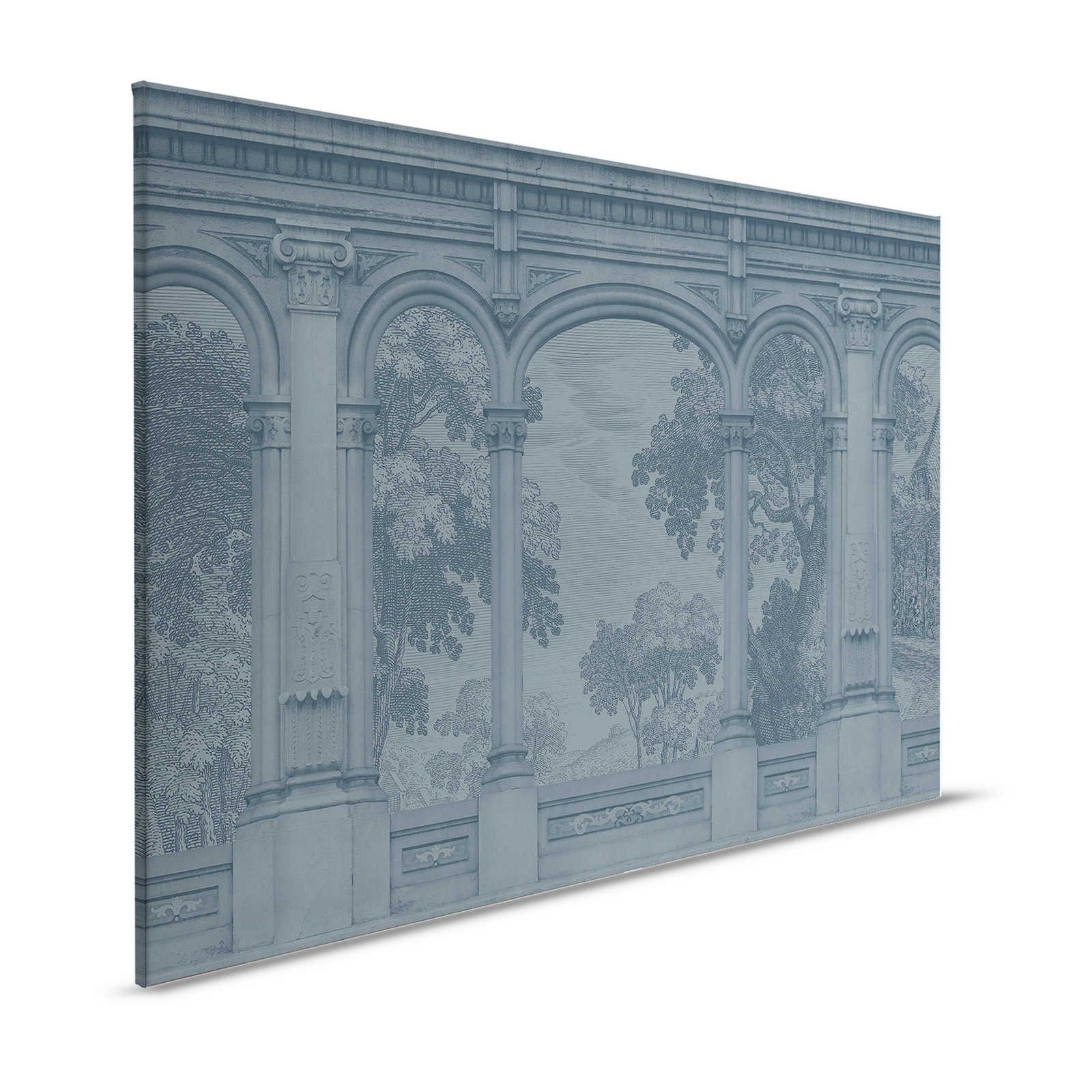 Roma 4 - Canvas schilderij architectuur klassiek ontwerp in antraciet - 1,20 m x 0,80 m
