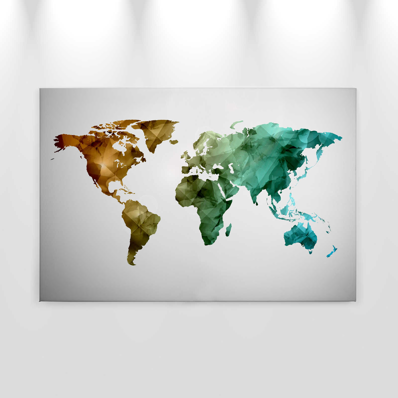             Canvas met wereldkaart gemaakt van grafische elementen | WorldGrafic 1 - 0.90 m x 0.60 m
        