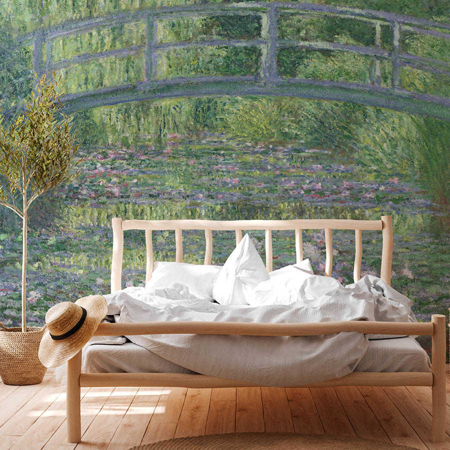 Waterlelie vijver: groene harmonie" muurschildering van Claude Monet
