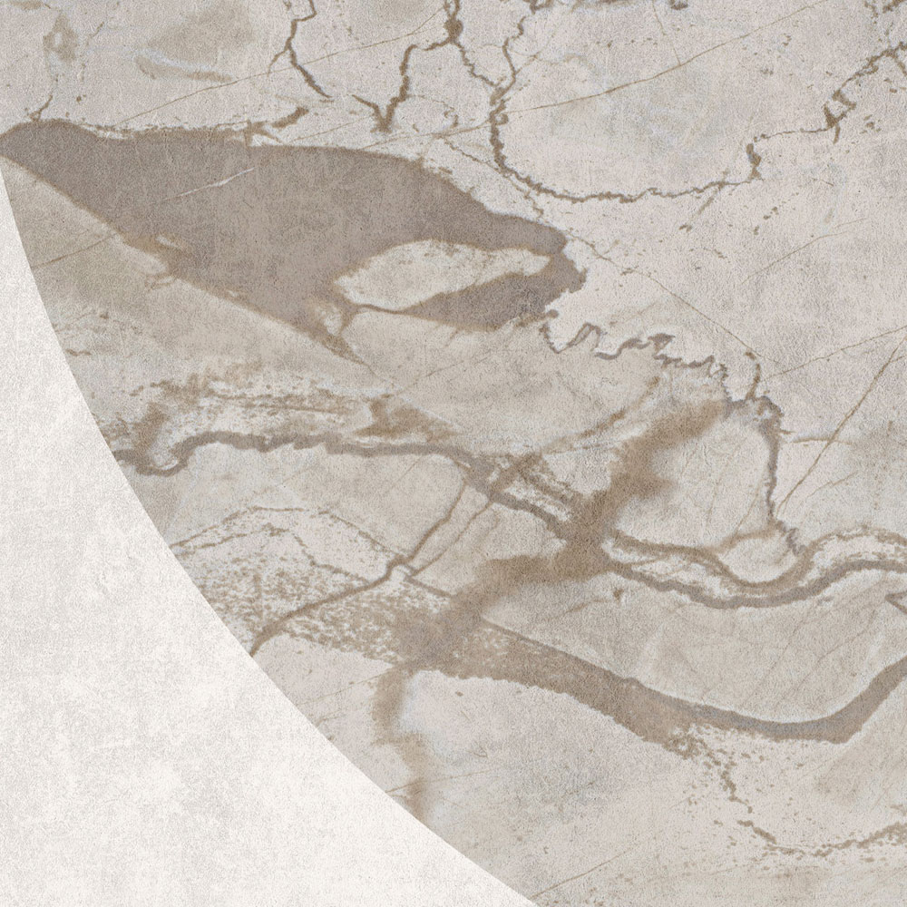             Mercurio 1 - Papier peint gris marbre gris à motif circulaire
        