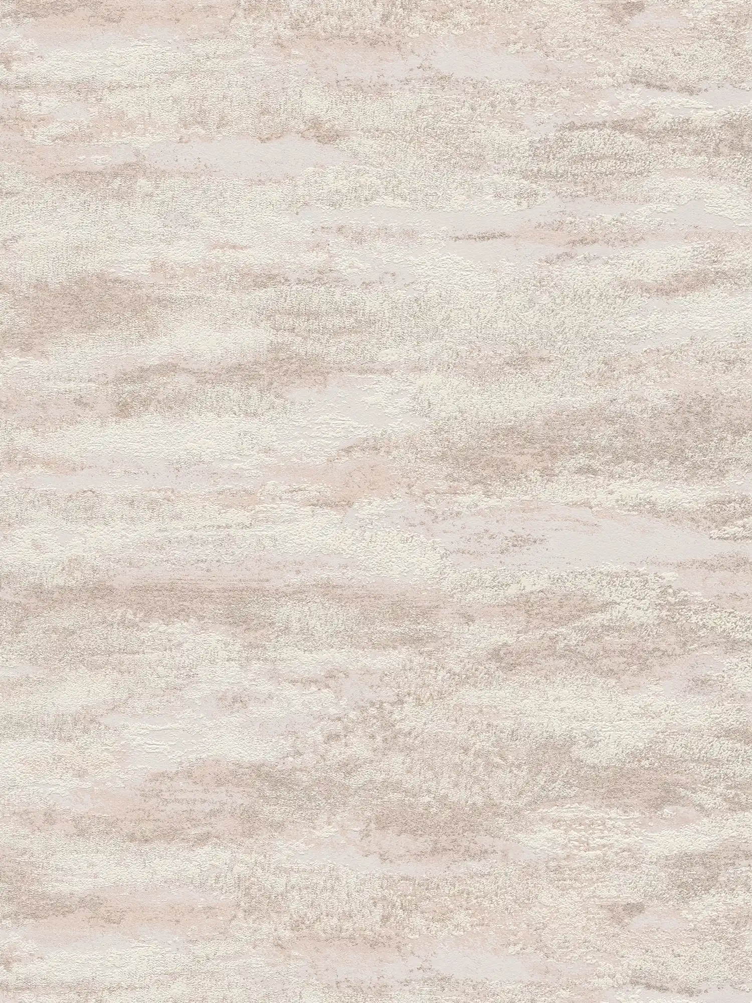 Papel pintado de tejido no tejido con un ligero patrón de ondas y efecto de brillo - blanco, beige
