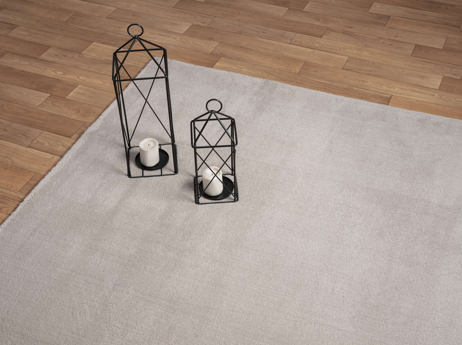             Modieus hoogpolig tapijt in zand - 200 x 140 cm
        