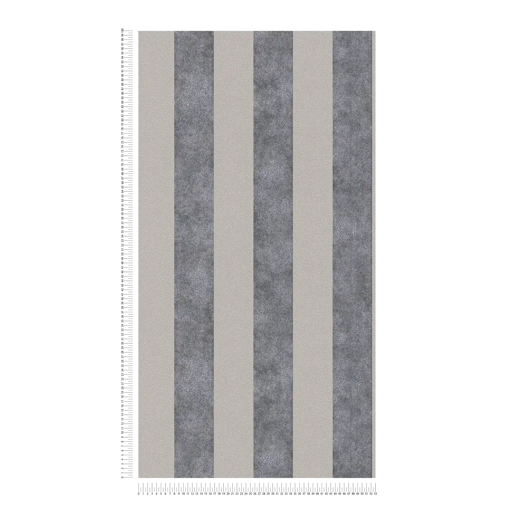             Papel pintado de rayas de color y estructura - negro, gris, beige
        