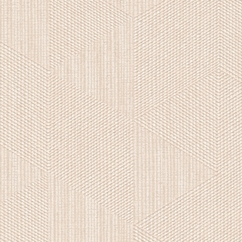             Light beige wallpaper non-woven with graphic pattern & shimmer effect - beige
        