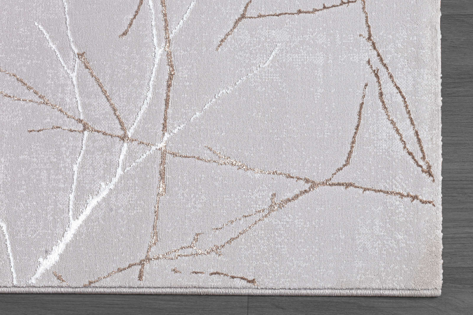             Hoogpolig tapijt met patroon in grijs - 290 x 200 cm
        