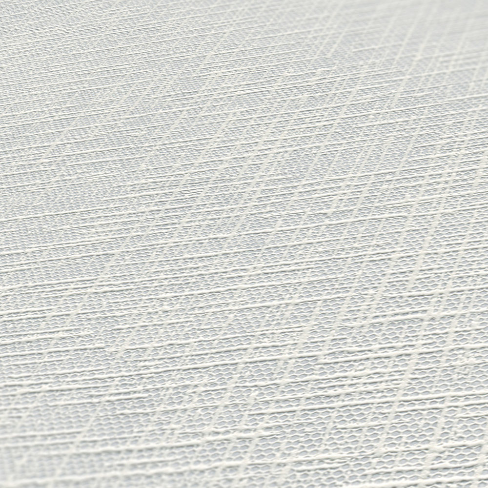             Papier peint à effet structuré imitation textile - blanc
        