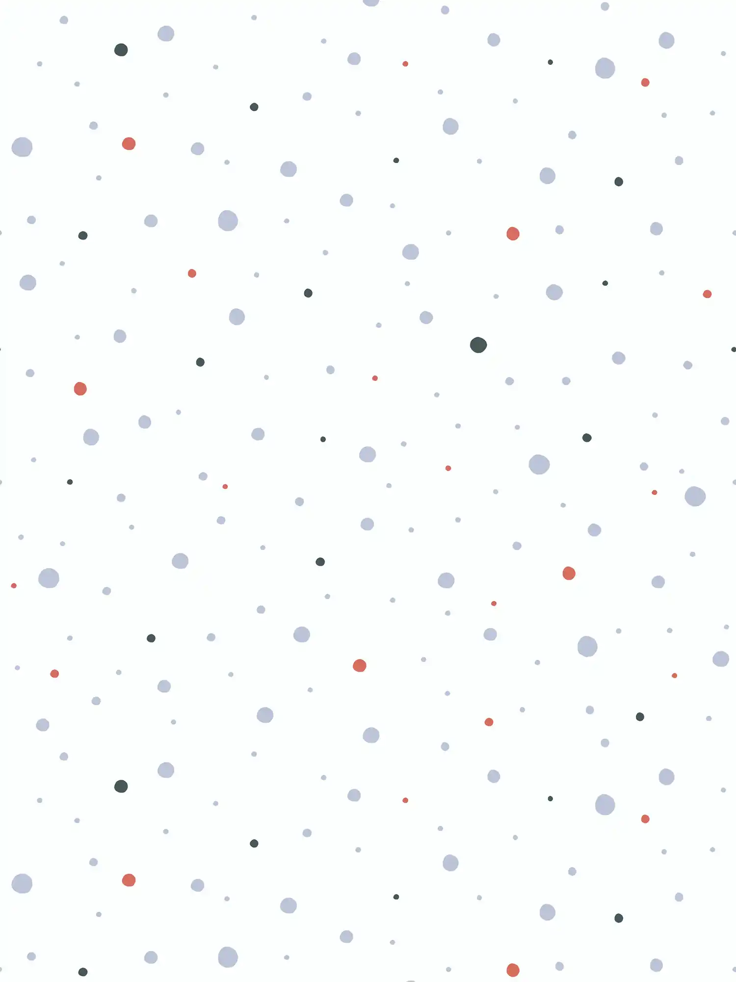         Neutral nursery wallpaper with dots - white, grey, red
    