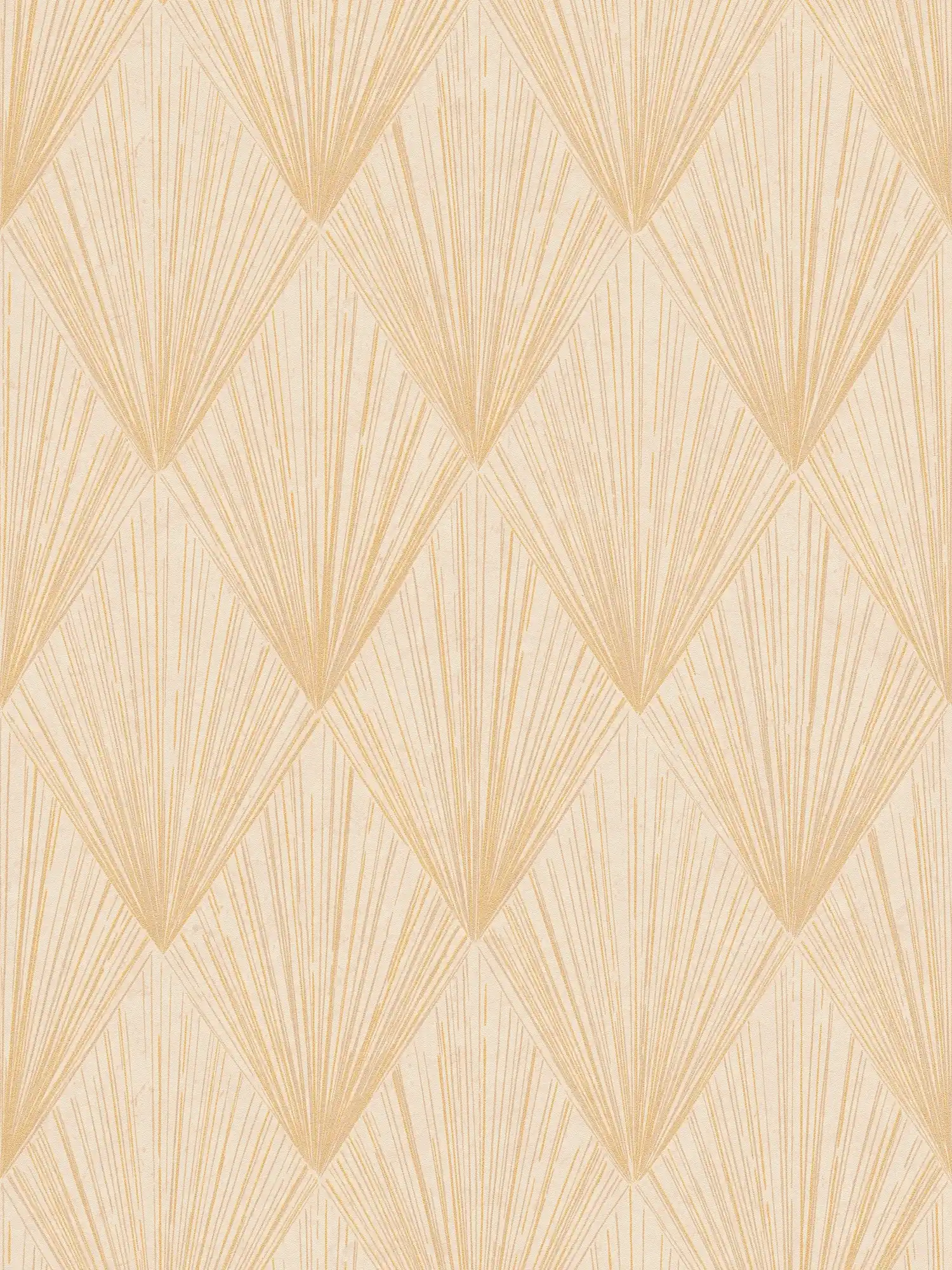 Wallpaper with gold pattern in new art deco style - beige, metallic
