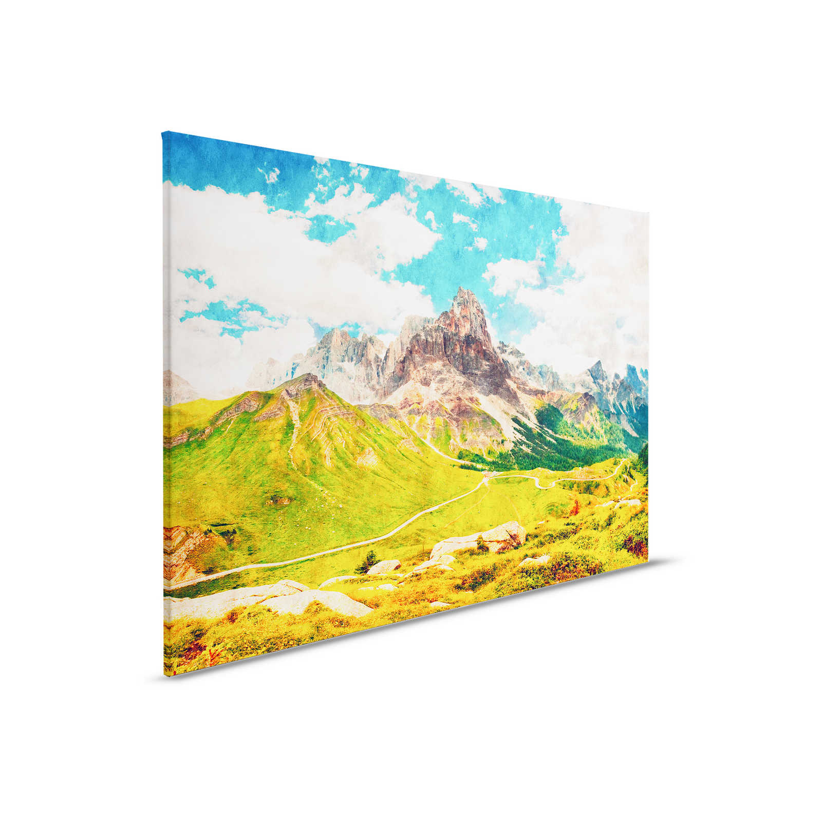         Dolomiti 1 - Canvas painting Dolomites Retro Photography - Blotting paper - 0.90 m x 0.60 m
    