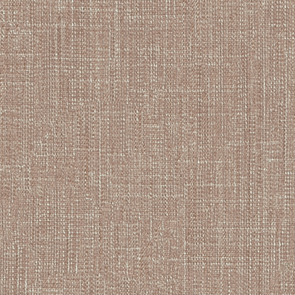             Papel pintado de aspecto de lino marrón moteado con estructura textil
        
