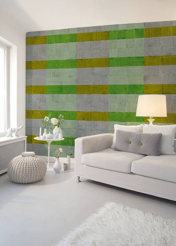             Strife & Texture Pattern Behang - Groen, Grijs
        