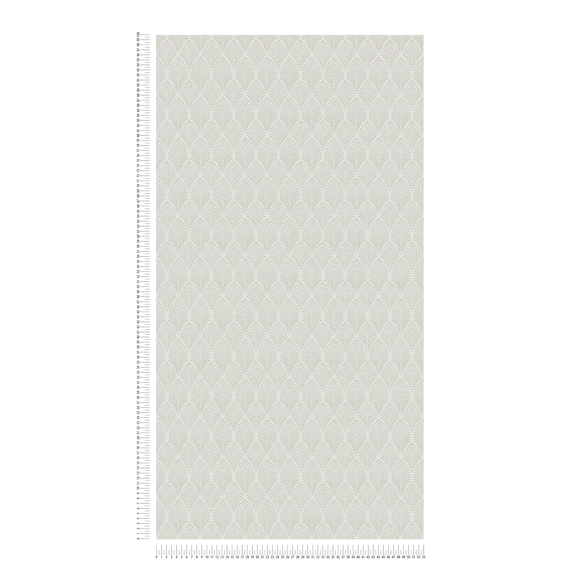             Papel pintado de diseño metálico en estilo art decó - blanco, plata
        
