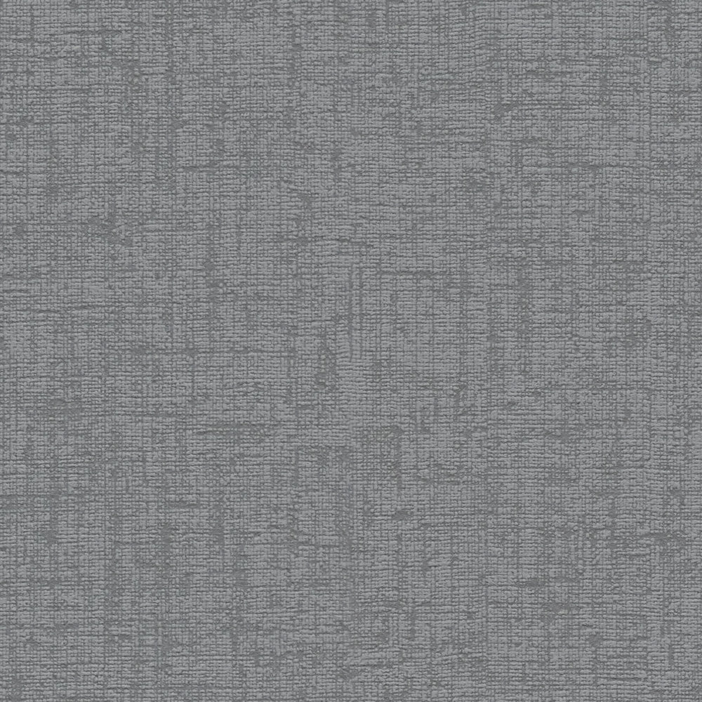             Carta da parati monocolore in tessuto non tessuto con trama tessile - antracite, grigio
        