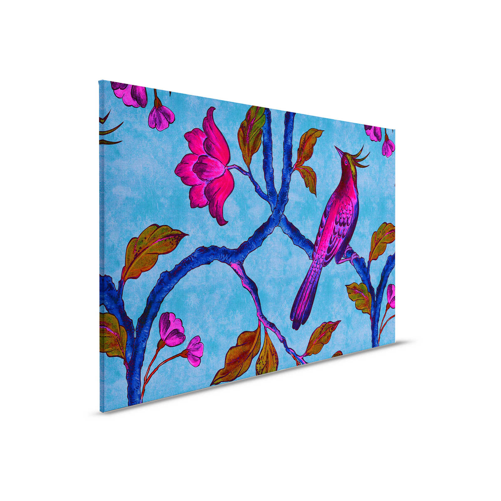         Bird Of Paradis 1 - Canvas painting in natural linen structure with bird of paradise - 0.90 m x 0.60 m
    