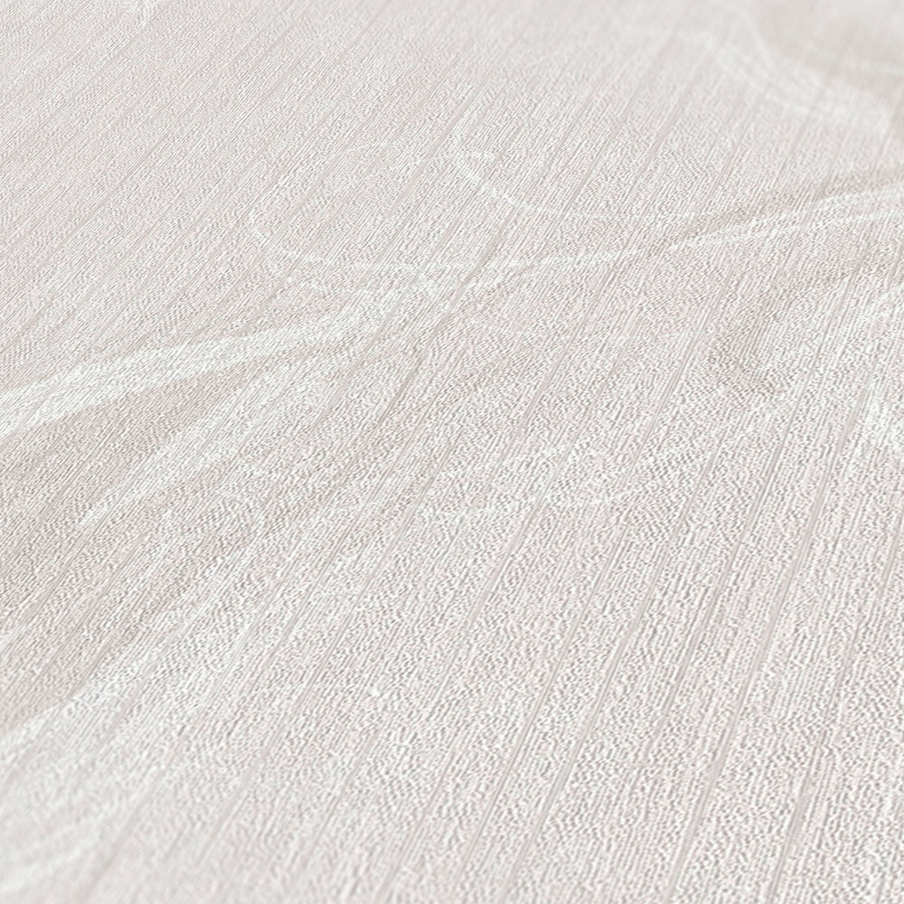             Carta da parati non tessuta con disegno di piume e struttura effetto lucido - bianco, grigio
        