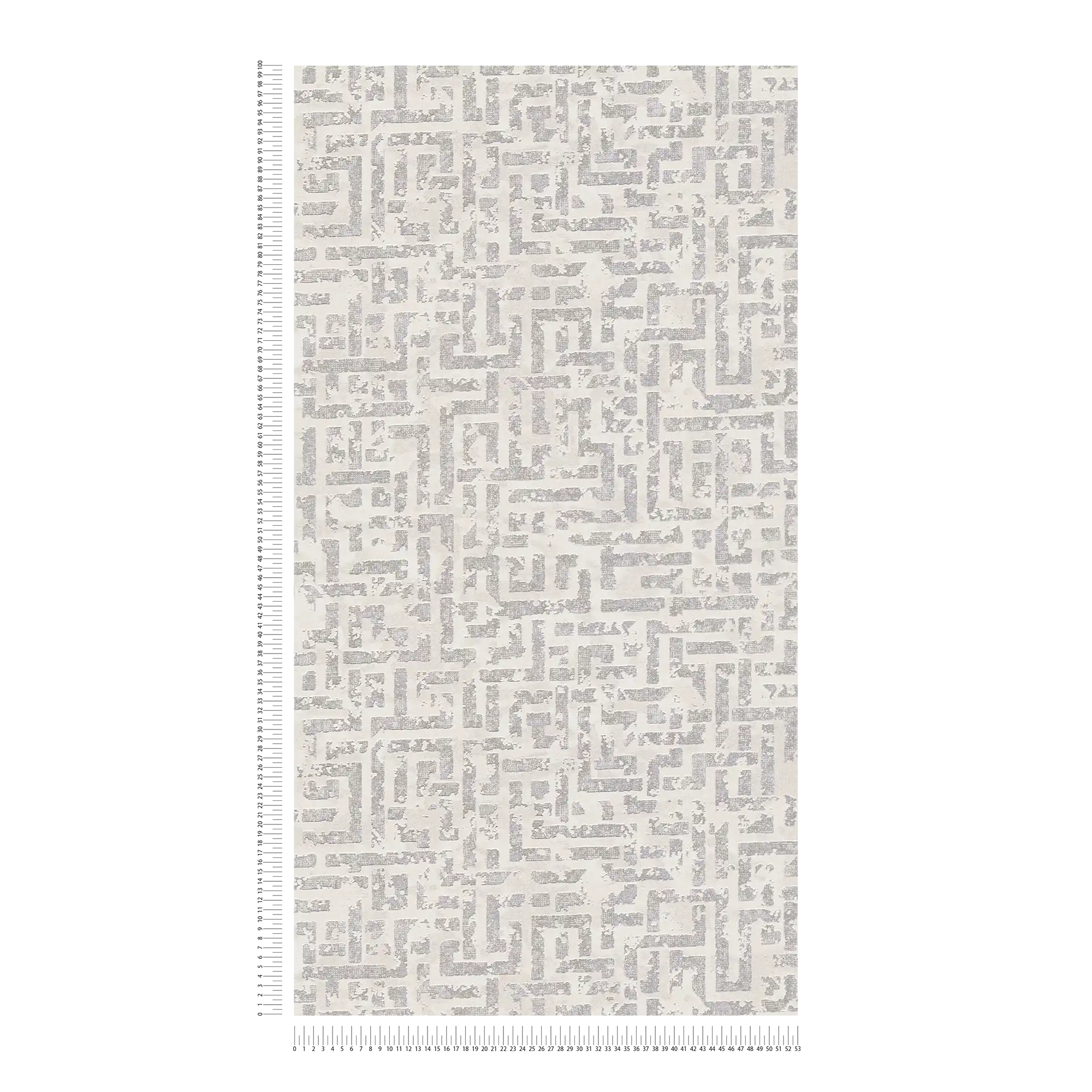             Carta da parati effetto usato con motivo a rilievo - bianco, metallizzato, grigio
        