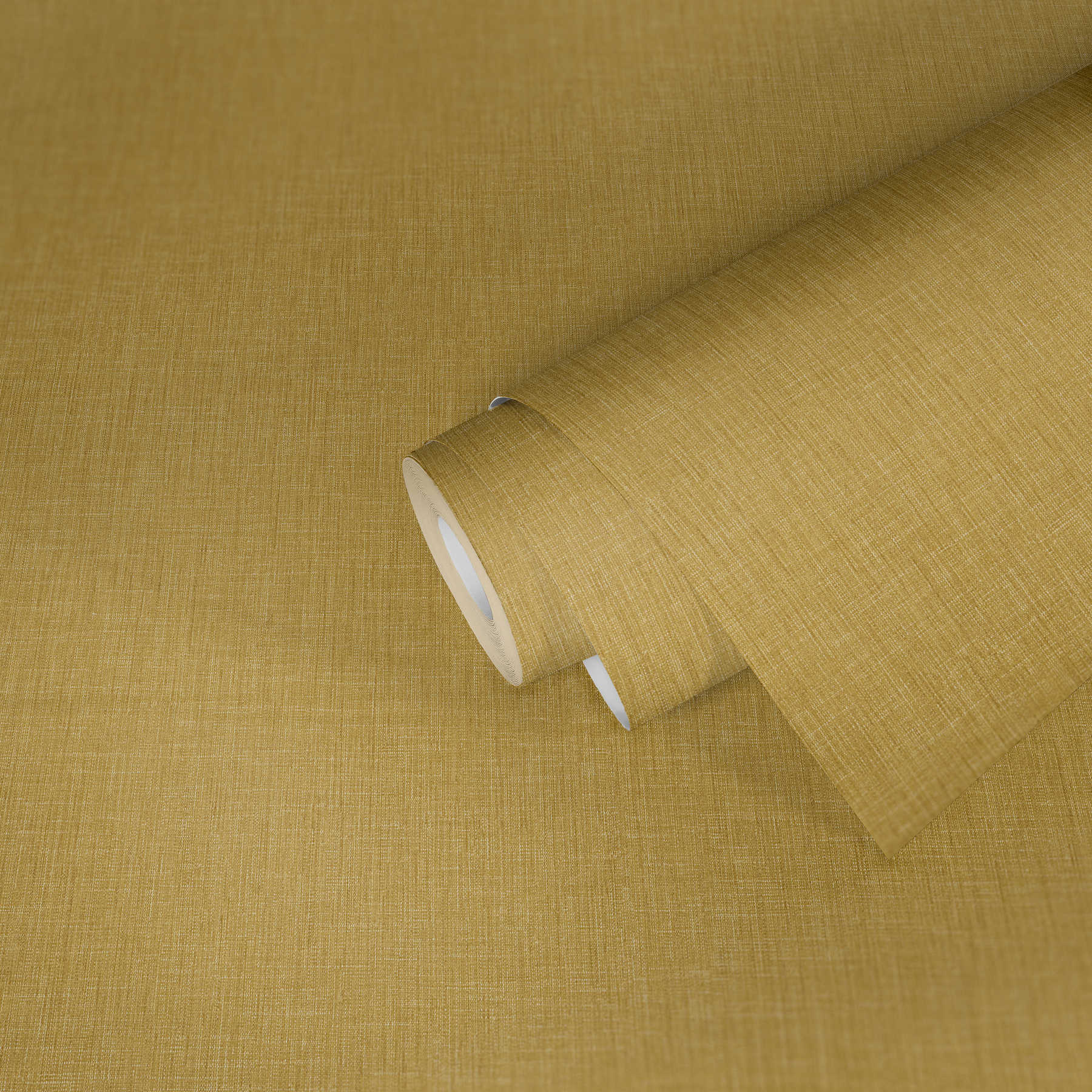             Carta da parati liscia con struttura tessile - giallo
        