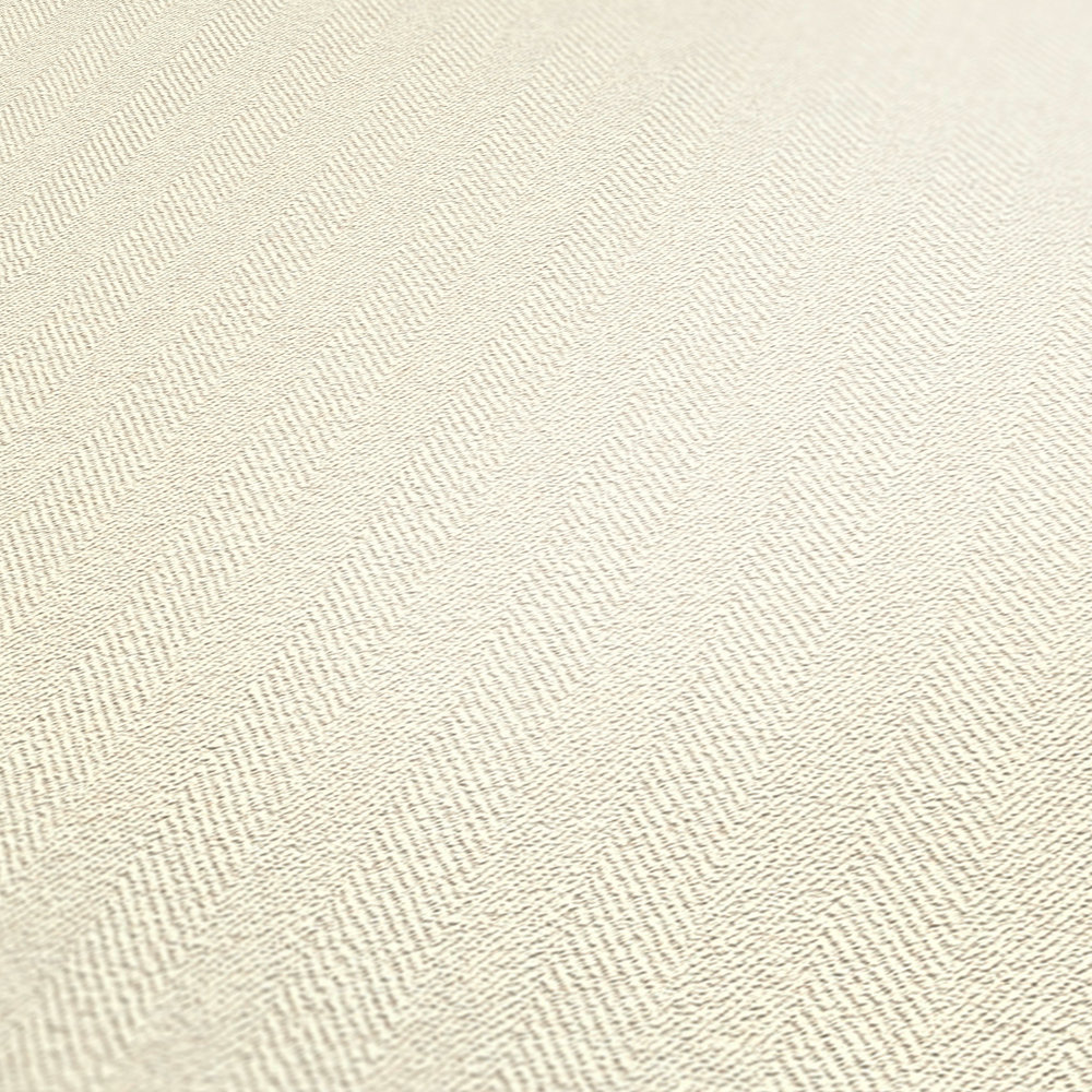             Non-woven wallpaper with linen look & herringbone pattern - cream
        