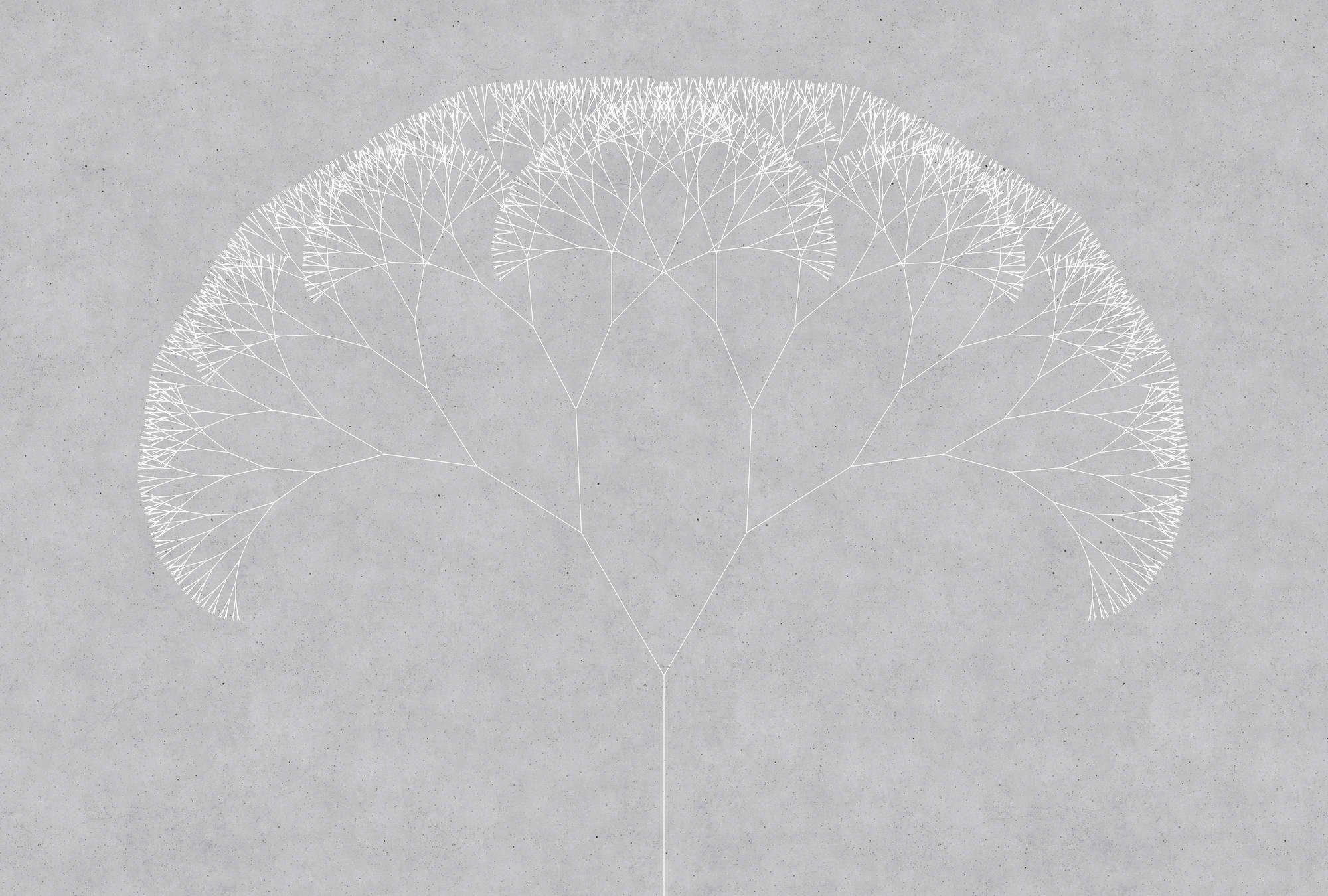             Dandelion Tree Behang - Grijs, Wit
        